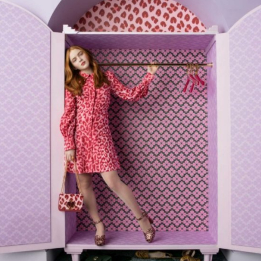 Pink animal print dress